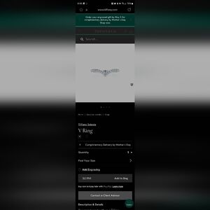 Tiffany & Co Platinum Soleste V ring